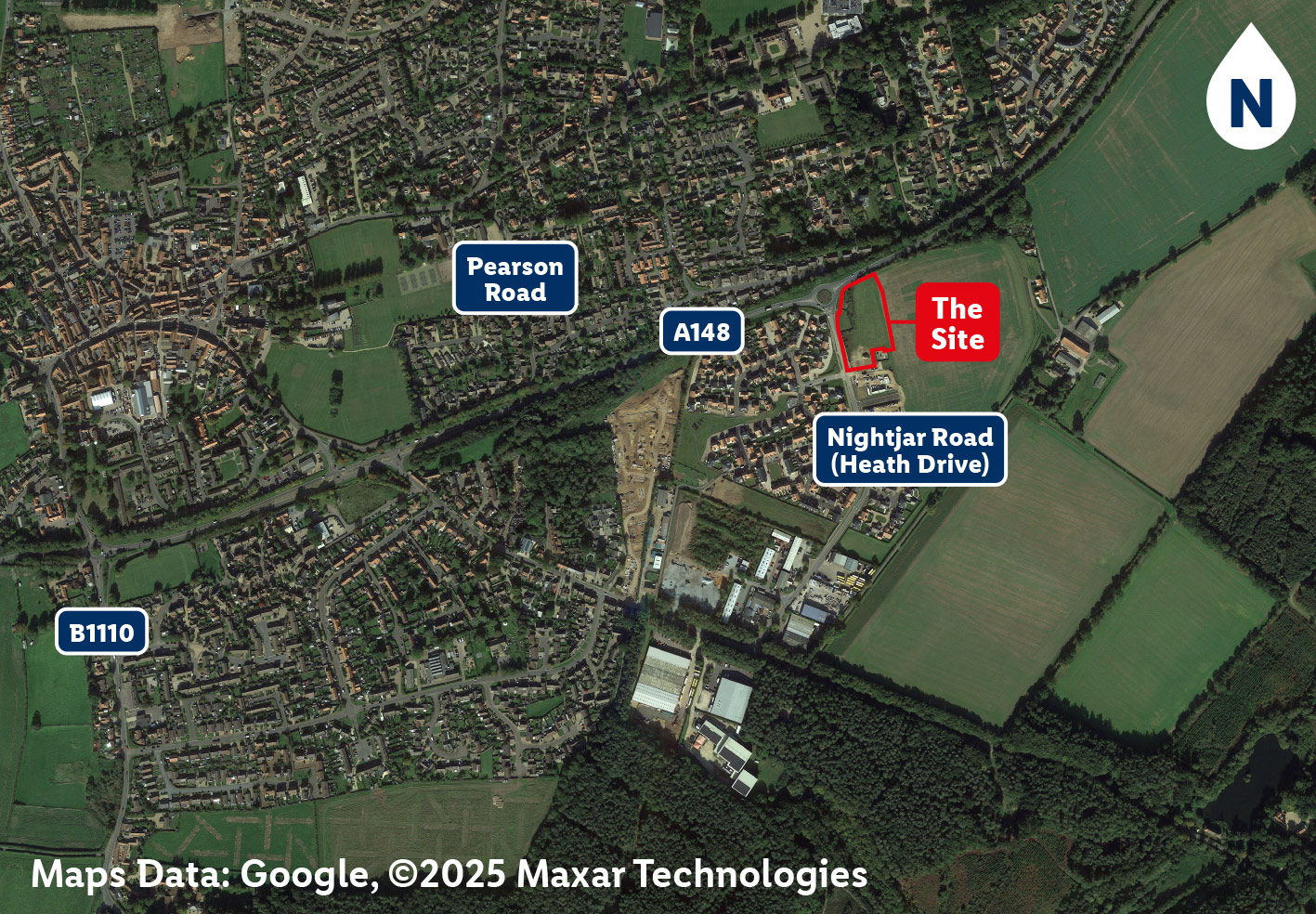 Aerial photograph of the site
