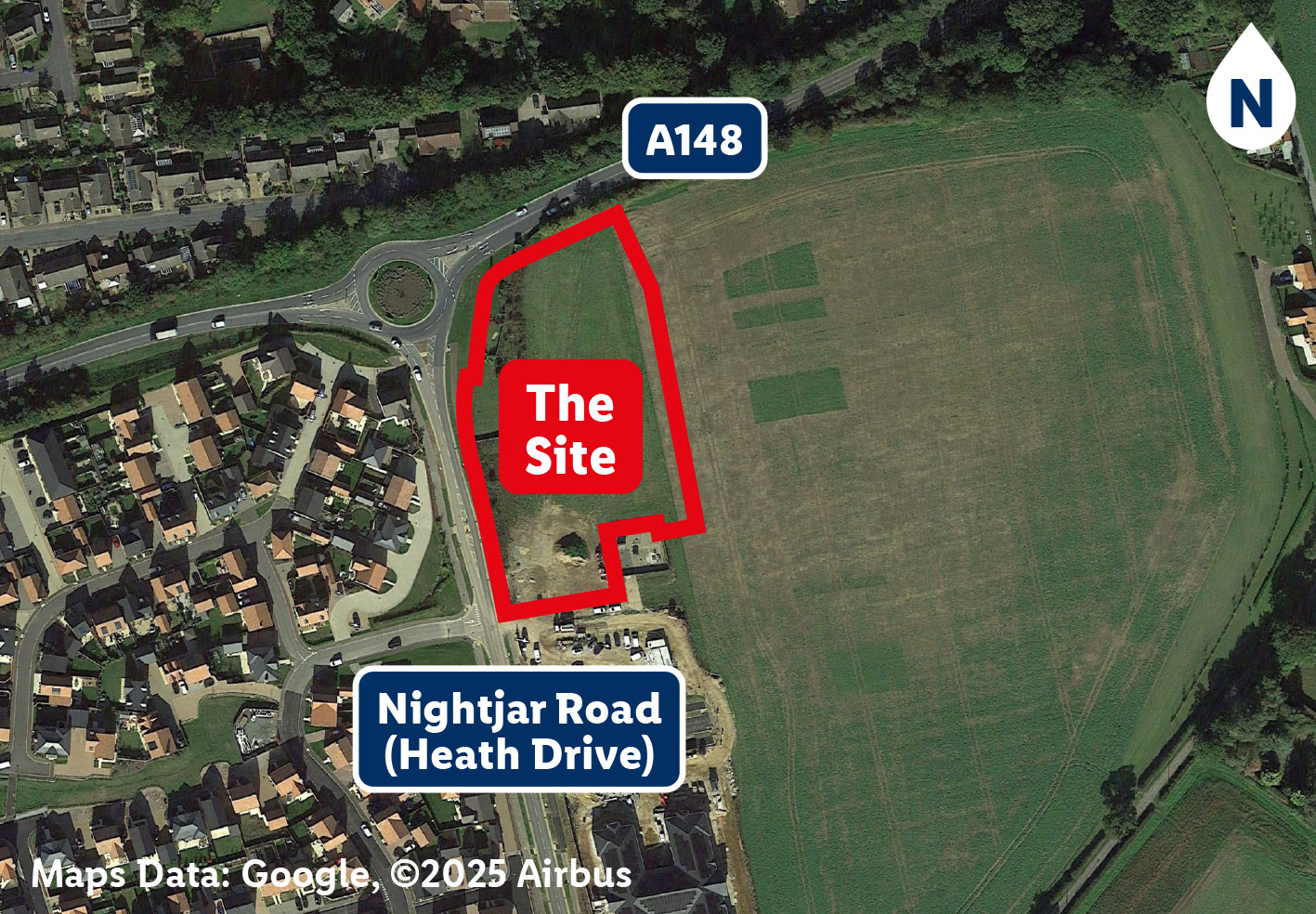 Aerial photograph of the site close in