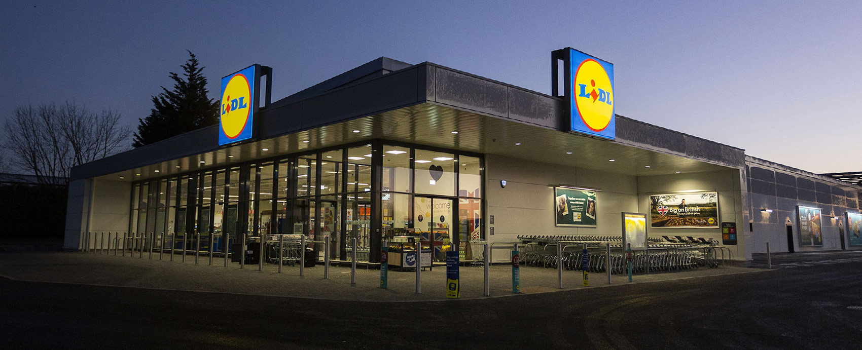 Lidl store at night